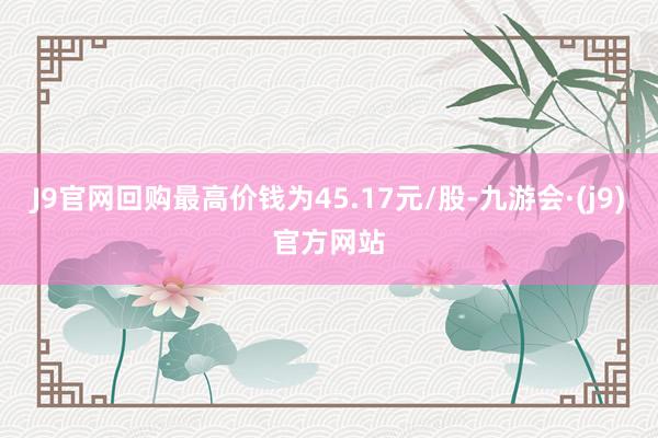 J9官网回购最高价钱为45.17元/股-九游会·(j9)官方网站