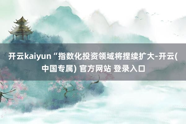 开云kaiyun“指数化投资领域将捏续扩大-开云(中国专属)