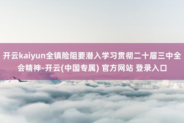 开云kaiyun全镇险阻要潜入学习贯彻二十届三中全会精神-开